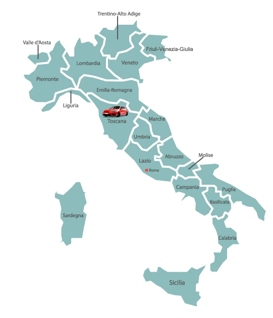 car rental local company Tuscany